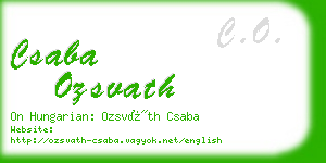 csaba ozsvath business card